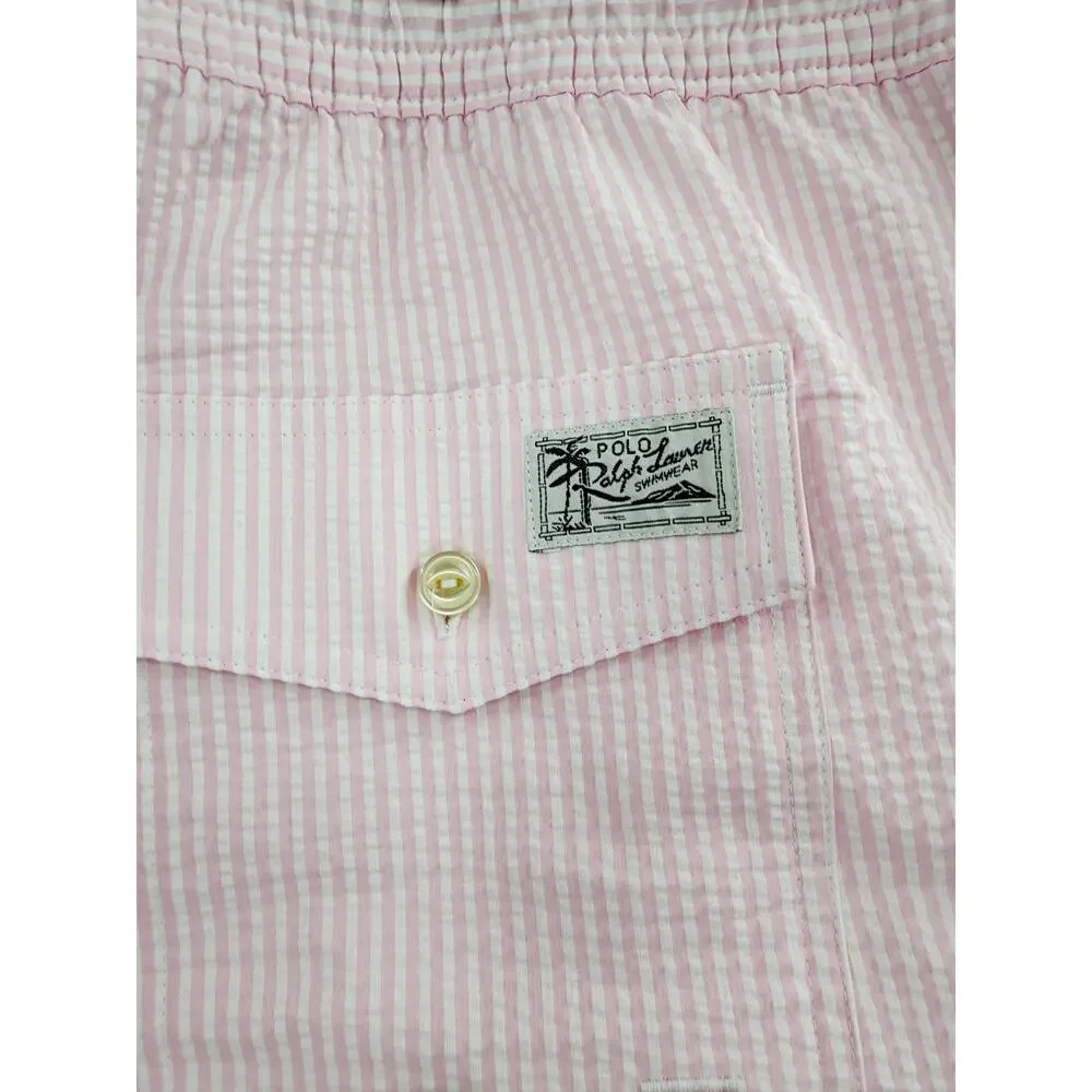 POLO RALPH LAUREN Swim Trunks Size 3XB NEW Traveler Short Pink White Stripe